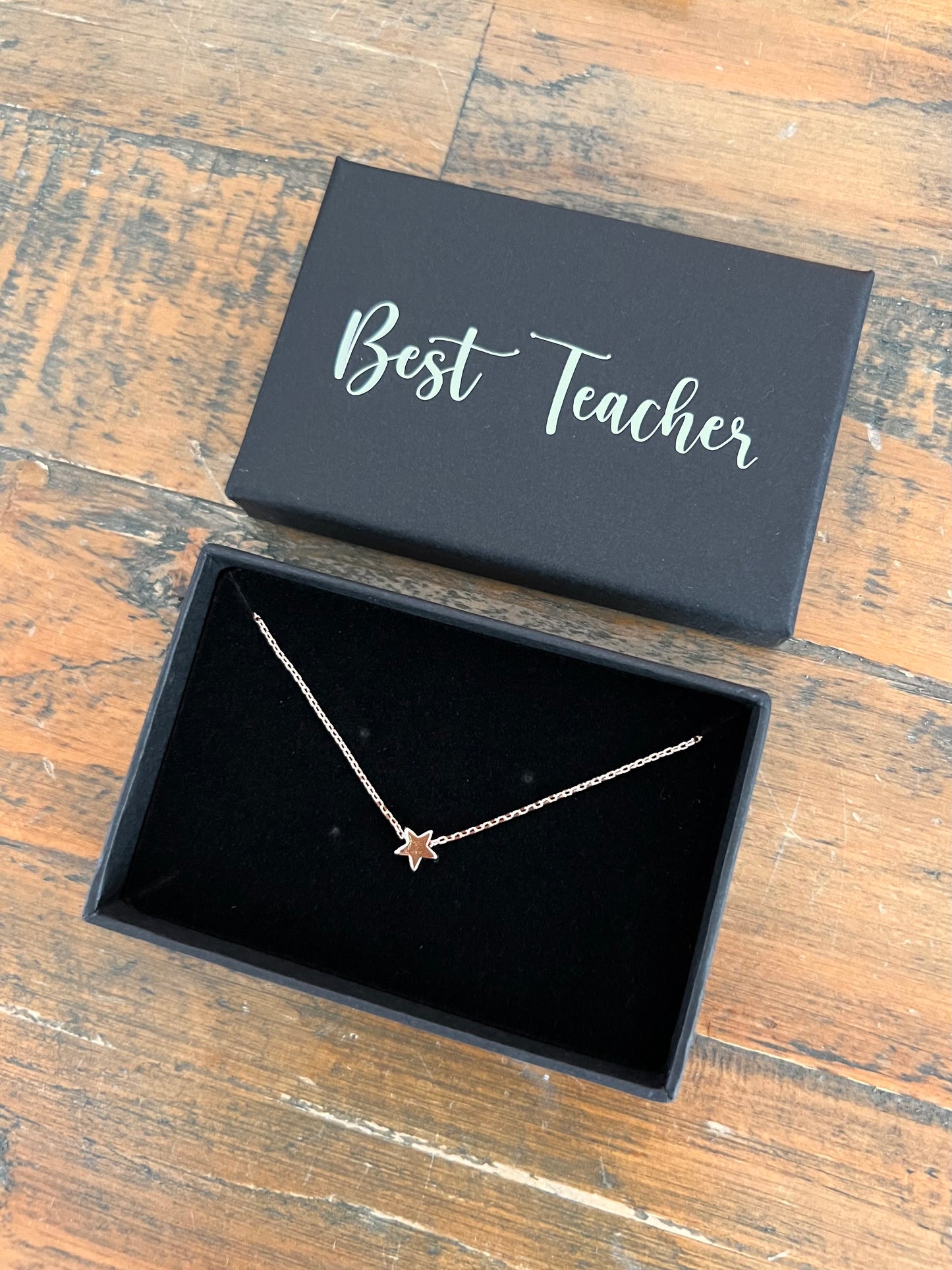 Personalised Teacher Gift | Thank you gift | Personalised Star Necklace | Personalised Heart Necklace | Teacher Christmas gift